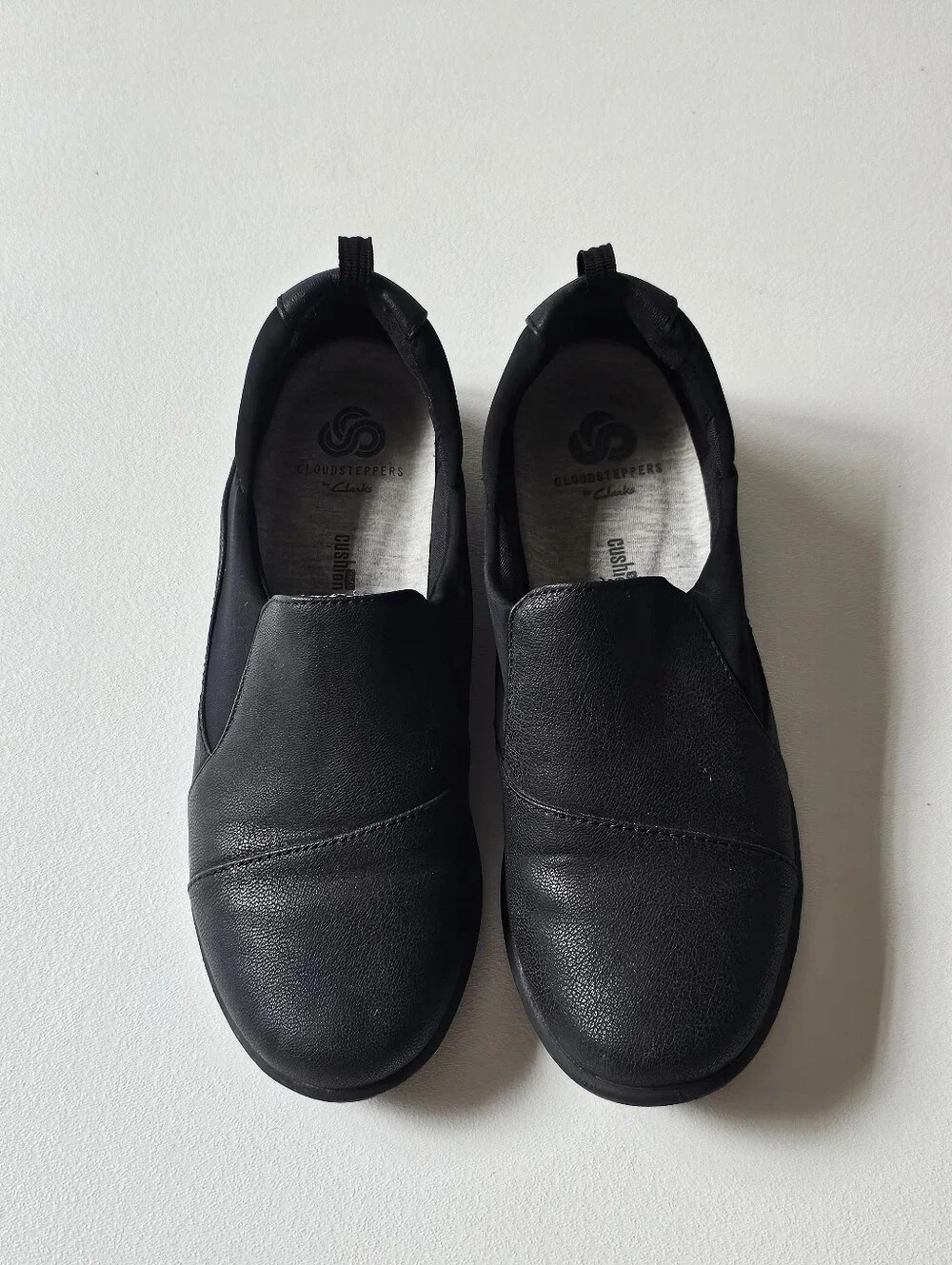 Clarks Cloudsteppers Sillian Paz Black Slip-On Flats Women's US 6.5 M Cushion